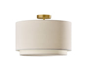 Dumora Double Drum Ceiling Light - Fabric Shade Flush Mount Elegance
